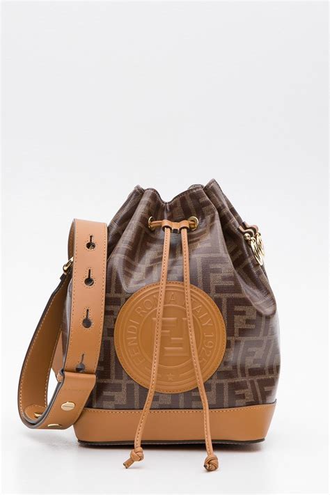 fendi mon tresor bucket bag brown|Fendi drawstring bucket bag.